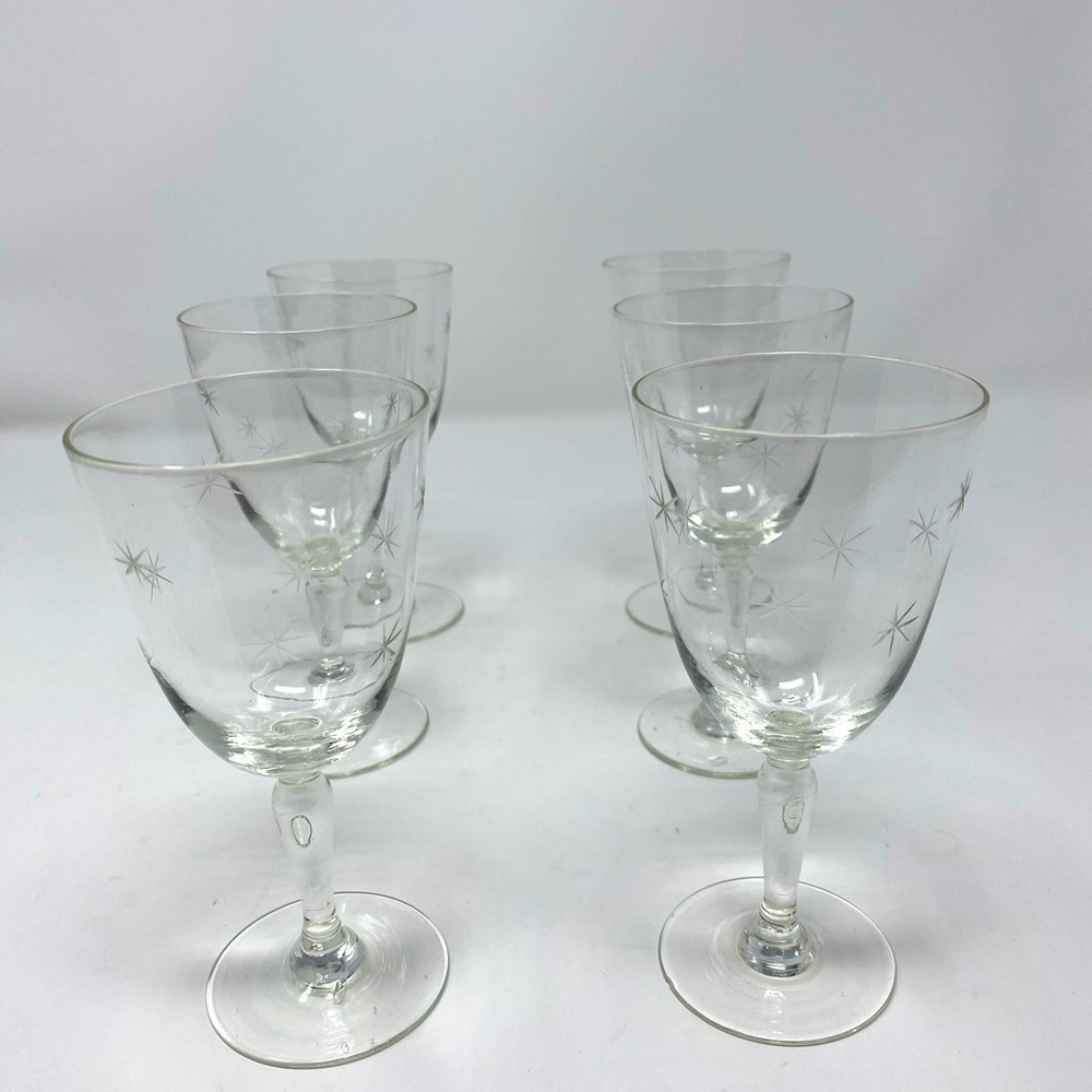 Set of 6 Vintage Wine/Toasting Glasses
